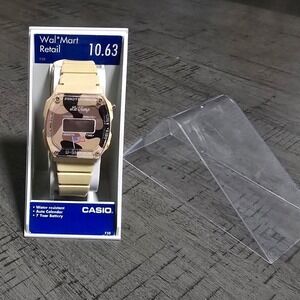 Vintage Casio Digital Watch w/ Display Case, Manual & 1995 Receipt